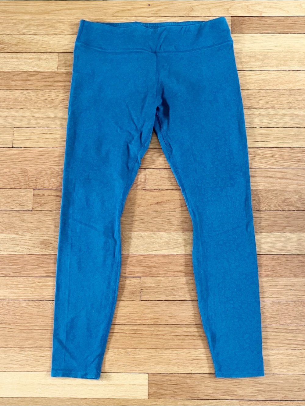 Pact Blue Subtle Flower Print Thick Organic Cotton Stretch Everyday Leggings XL